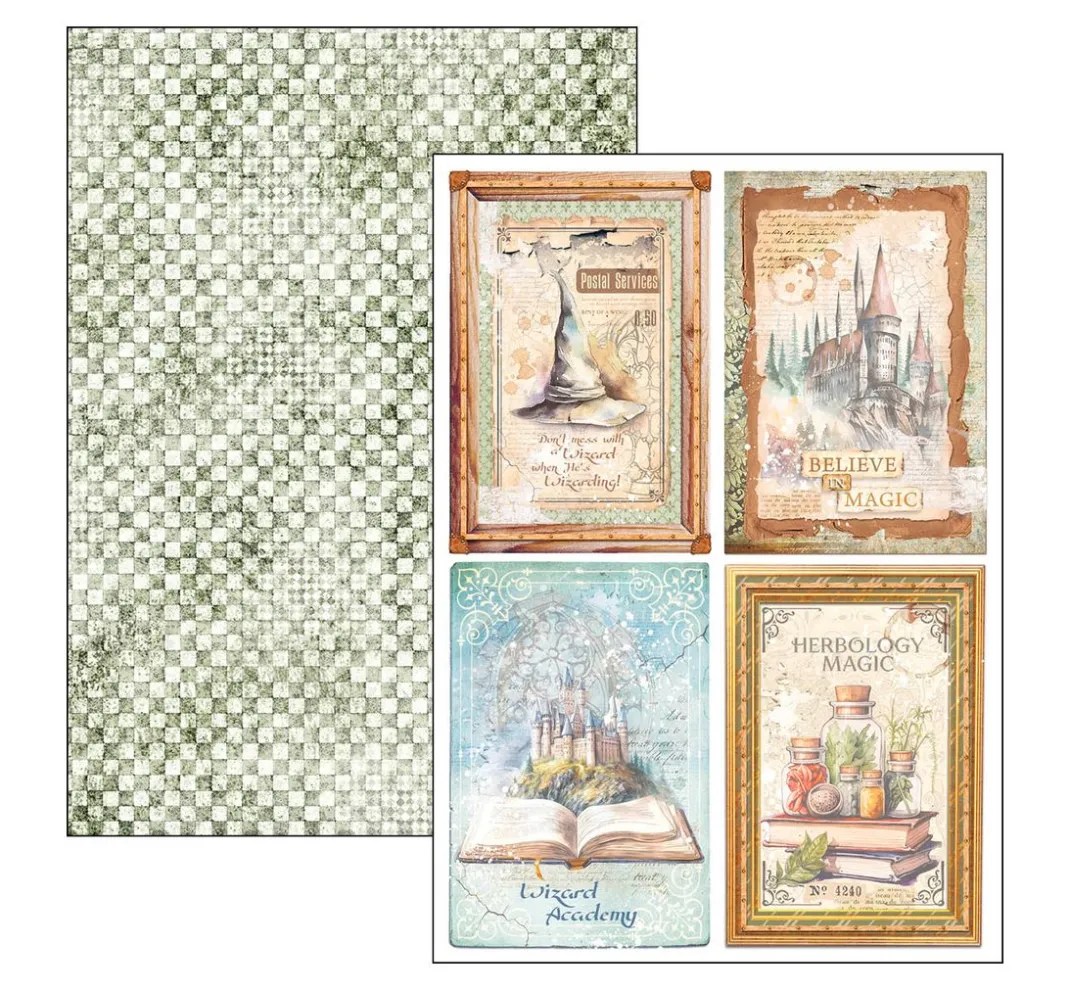 Ciao Bella Farb- & Motivblöcke|Scrapbooking>Papier-Set "Wizard Academy"