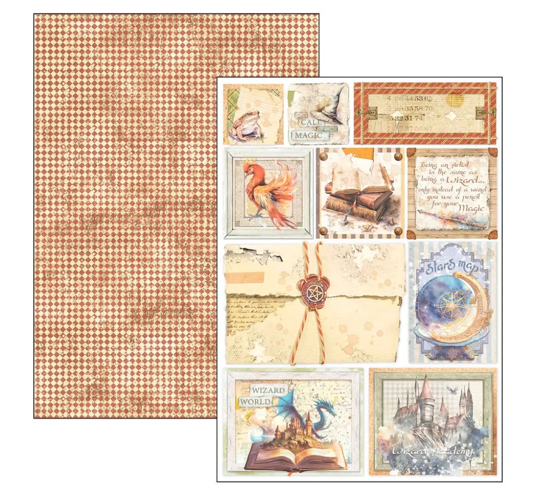 Ciao Bella Farb- & Motivblöcke|Scrapbooking>Papier-Set "Wizard Academy"