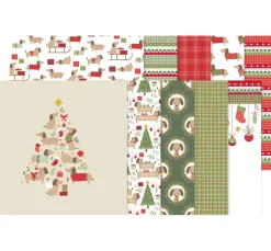 Artemio Farb- & Motivblöcke>Papier-Set "Woofy Christmas"