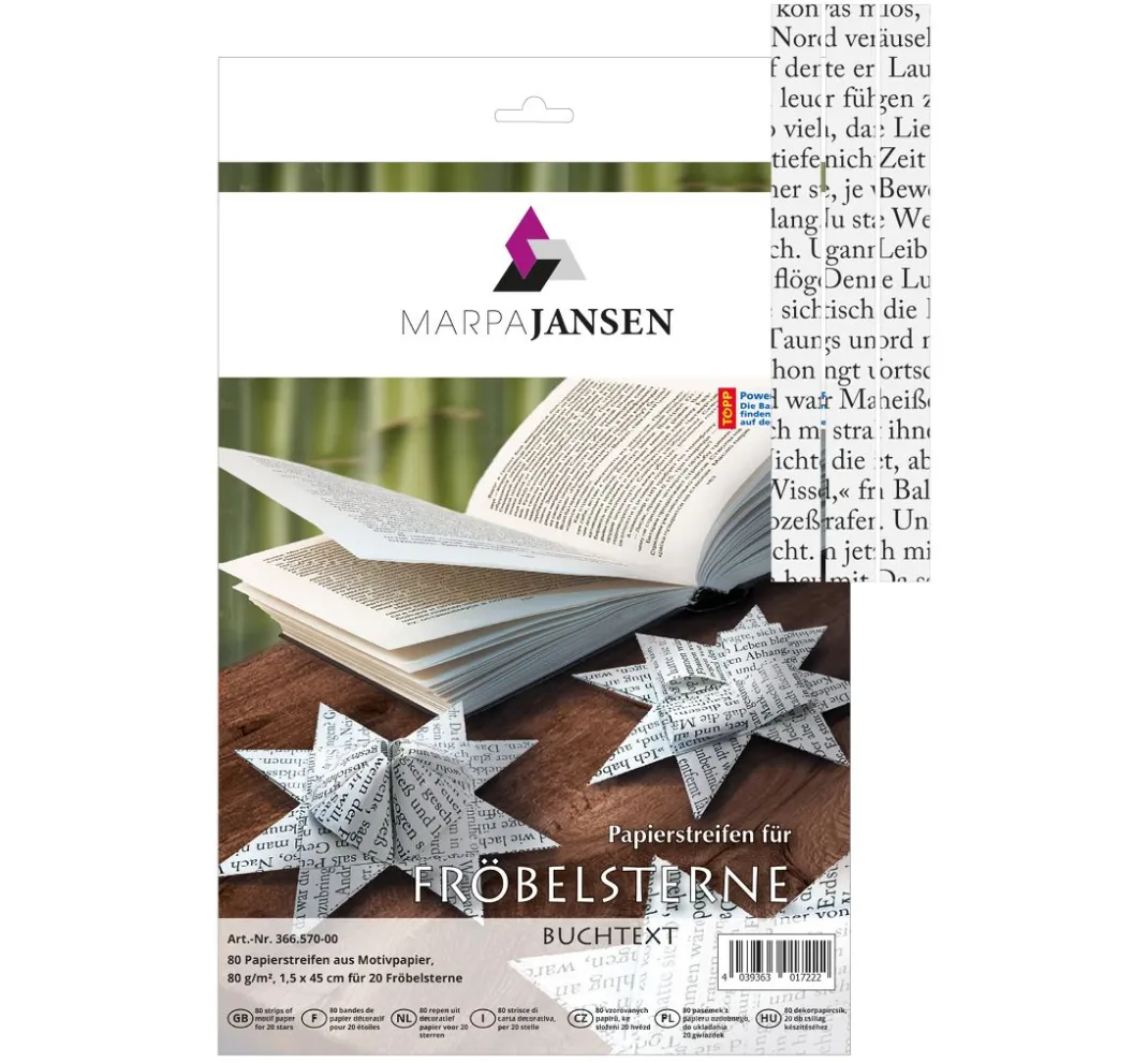 MarpaJansen Origami & Papier Falten|Papierstreifen>Papierstreifen "Buchtext"