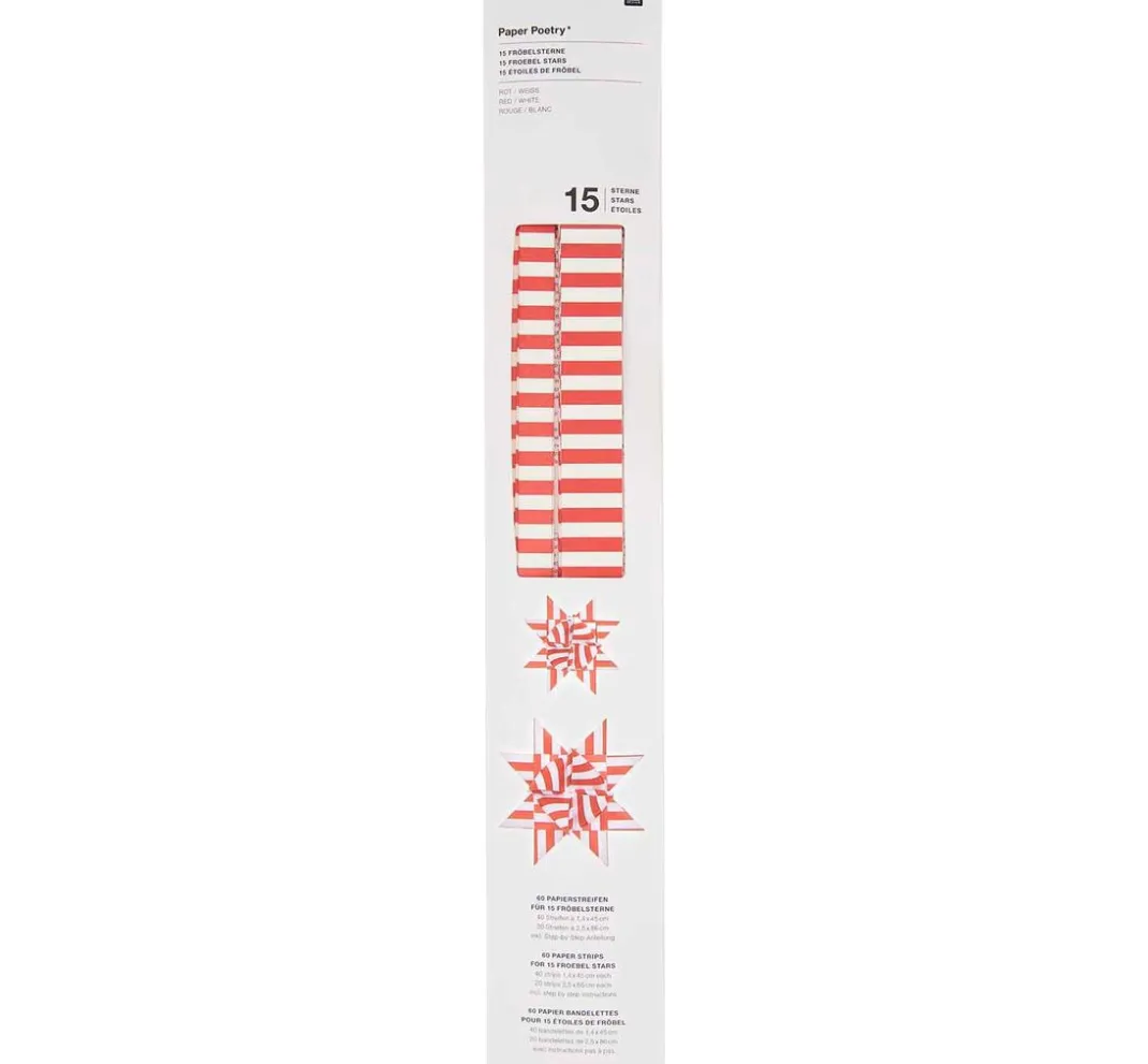 Rico Design Origami & Papier Falten|Papierstreifen>Papierstreifen "Stripes", Rot/Weiß