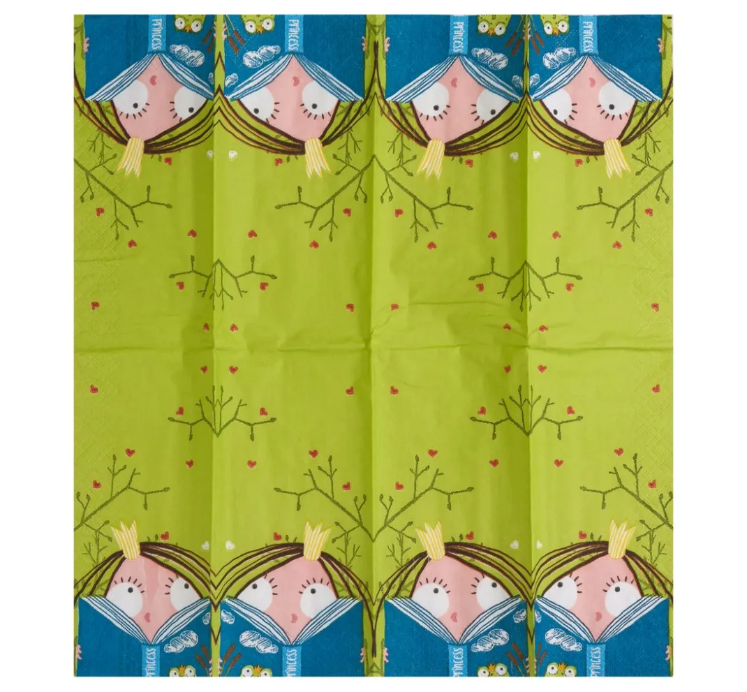 Paper+Design Serviettentechnik>Papiertaschentücher "Princess and Book"
