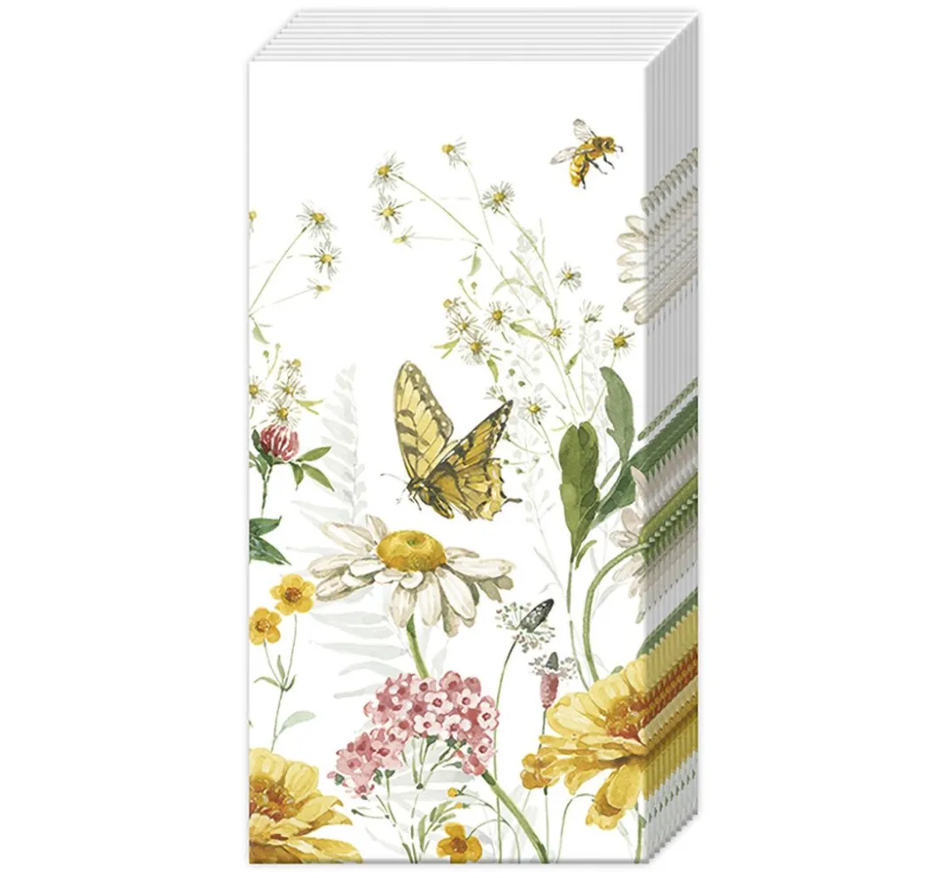 IHR Serviettentechnik>Papiertaschentücher "Wildflower and Butterfly"