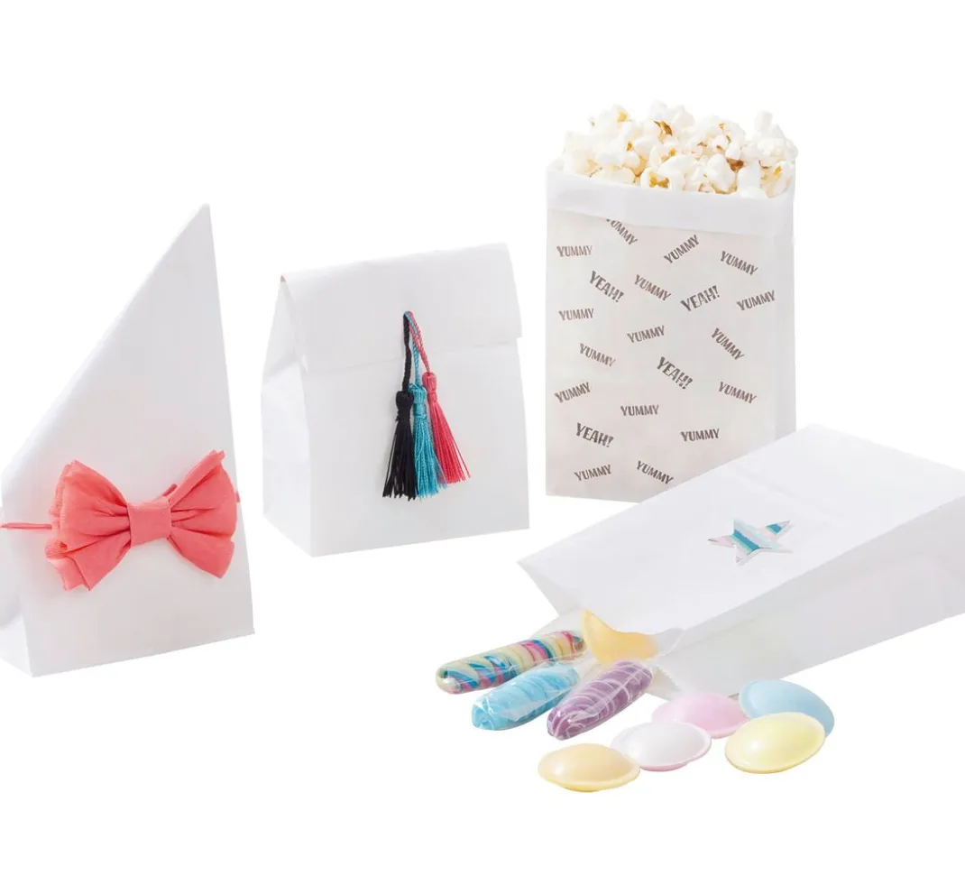 folia Backen|Tüten & Anhänger>Papiertüten, Blockboden, weiß