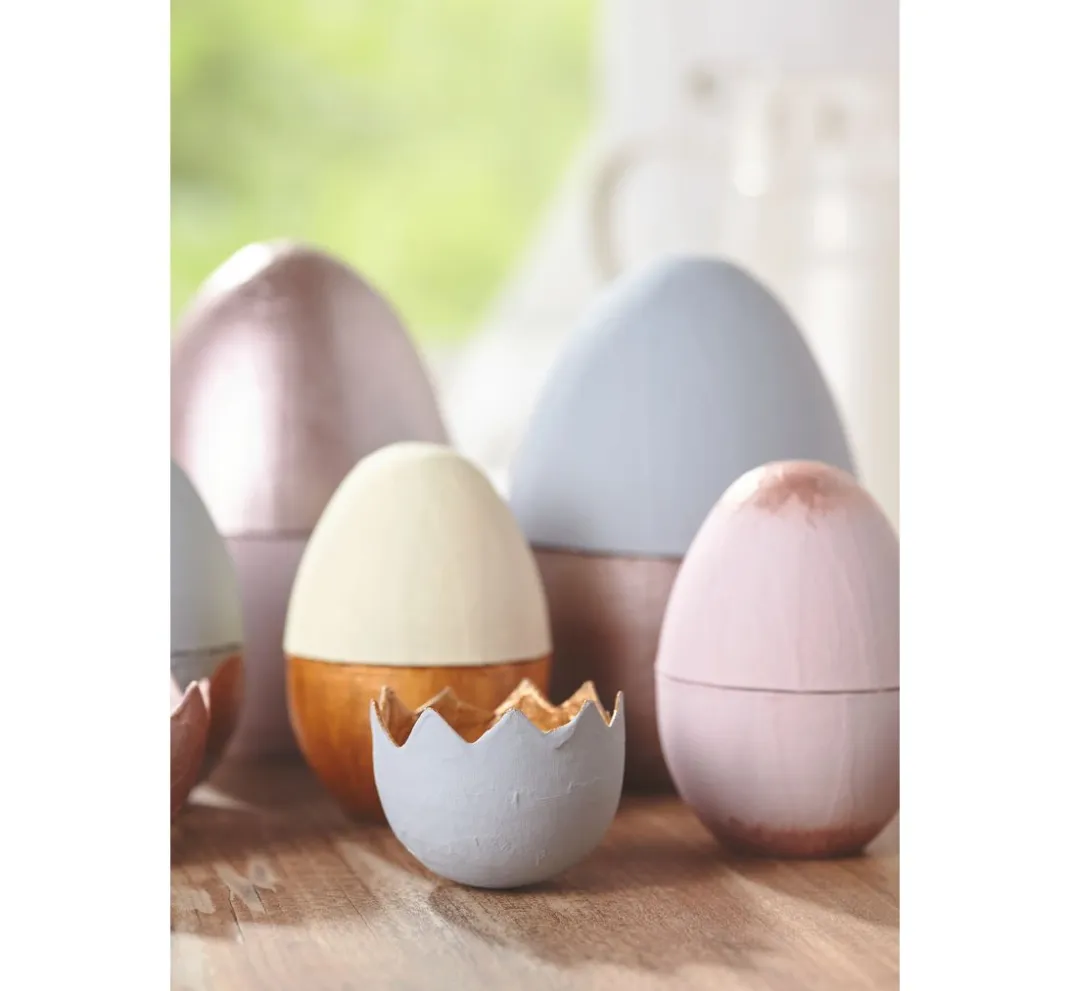 Kinder décopatch Holz|Holz, Mdf & Pappmaché>Pappmaché-Eier, teilbar, 3 Stück