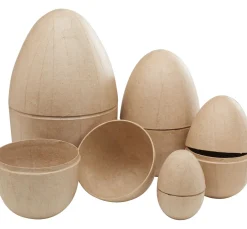 Kinder décopatch Holz|Decoupage>Pappmaché-Eier, teilbar, 5-er Set