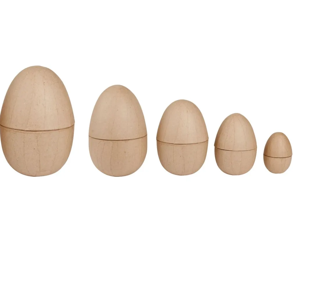 Kinder décopatch Holz|Decoupage>Pappmaché-Eier, teilbar, 5-er Set