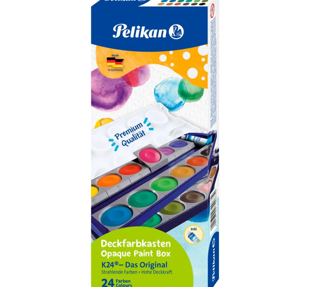 Kinder Pelikan Bastelfarbe|Schulmalfarbe>Deckfarbkasten "K24"