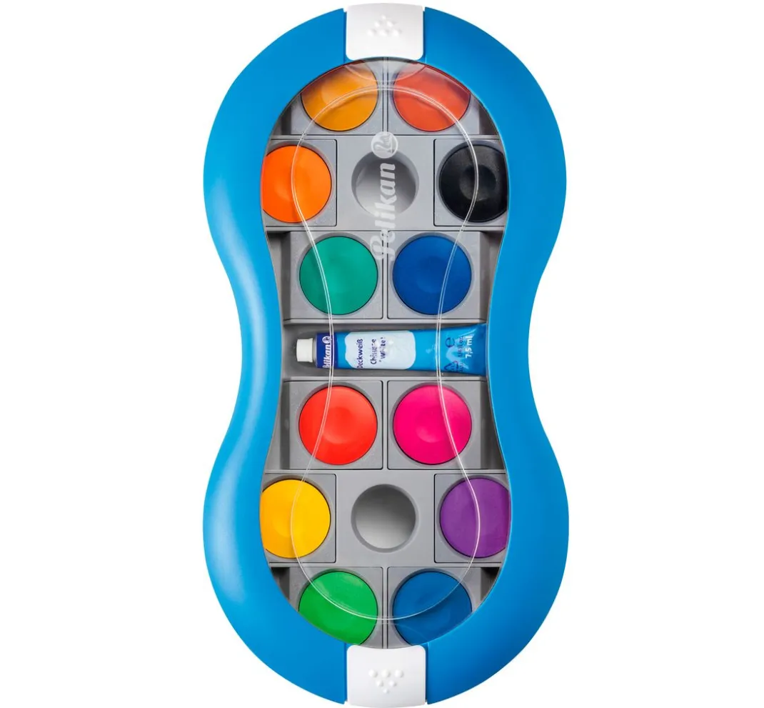 Kinder Pelikan Bastelfarbe|Schulmalfarbe>Deckfarbkasten "Space", 12 Farben