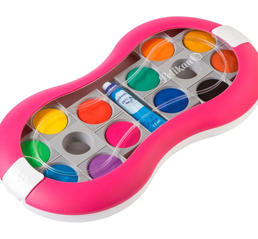 Kinder Pelikan Bastelfarbe|Schulmalfarbe>Deckfarbkasten "Space", 12 Farben