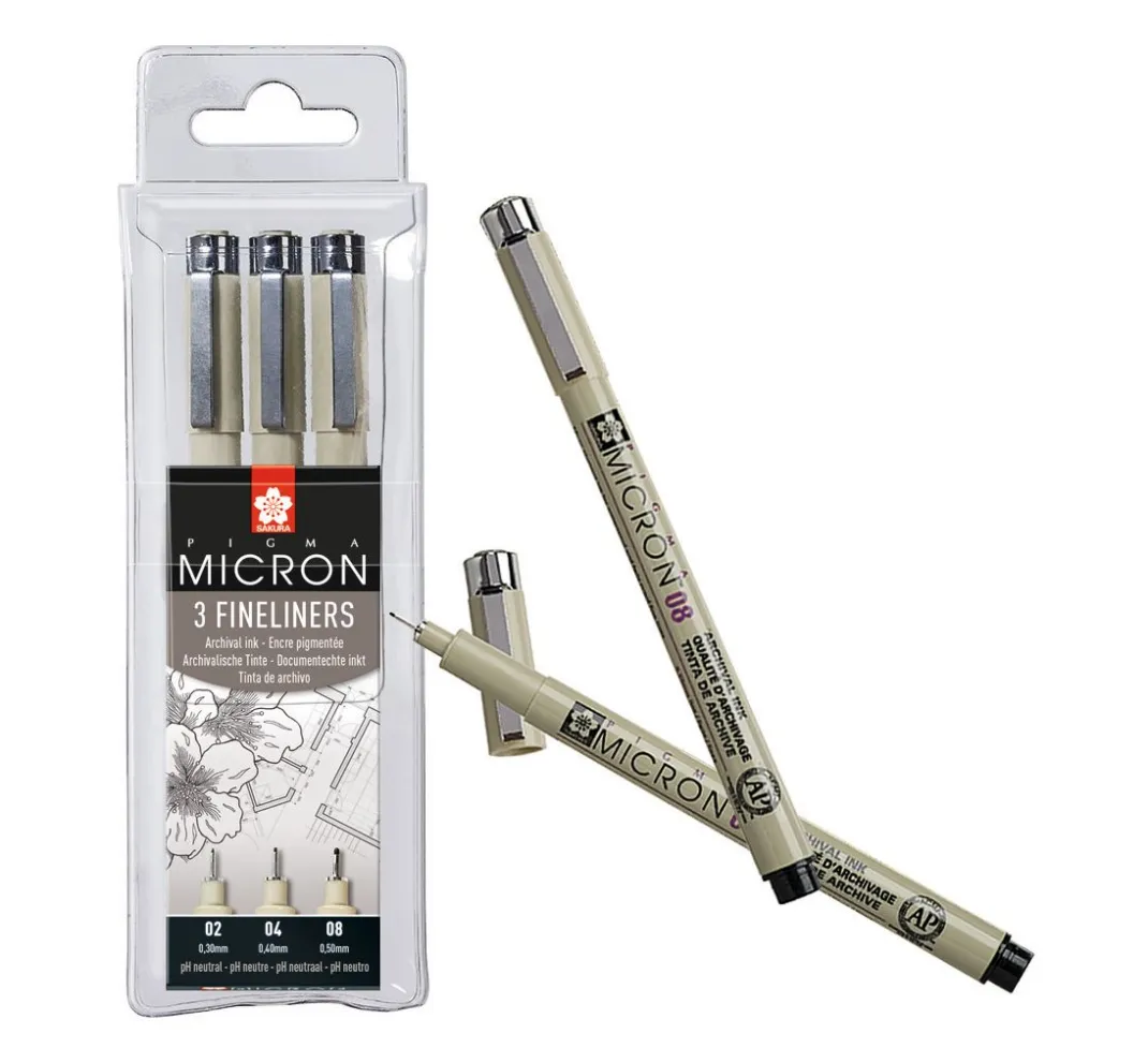 Sakura Stifte|Malen & Zeichnen>Pigma Micron Etui, 3er-Set