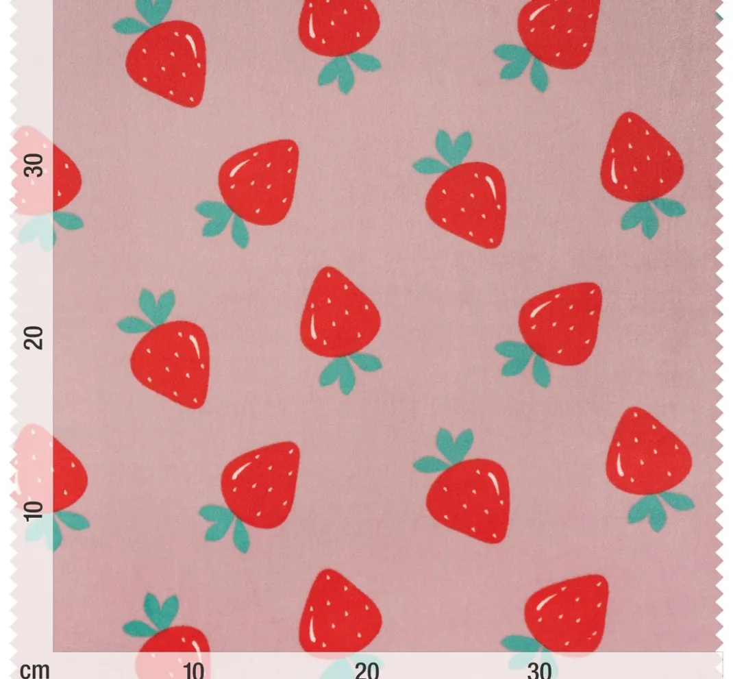 Kinder VBS Marktplatz Jerseystoff|Stoff Meterware>Polyester-Jersey Chilly Print "Erdbeeren"