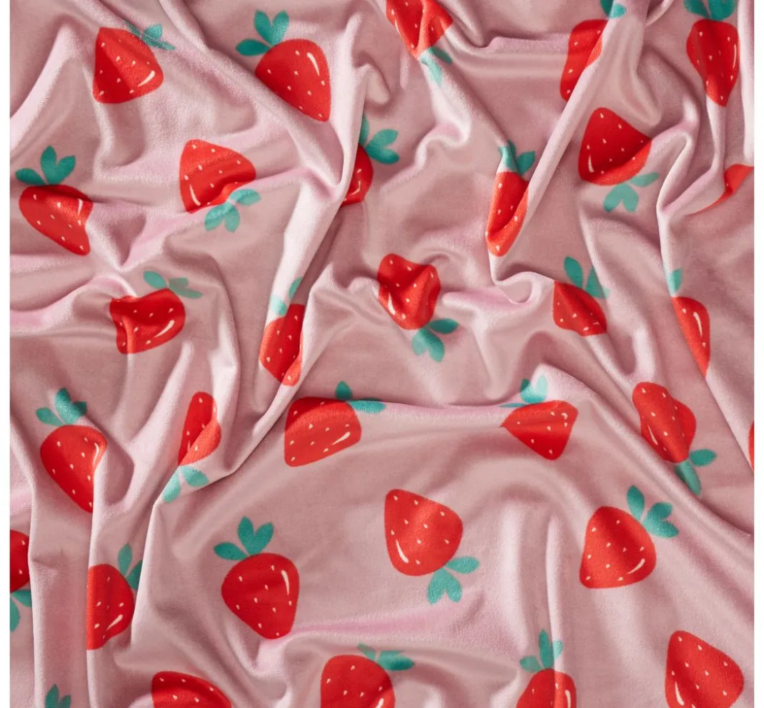 Kinder VBS Marktplatz Jerseystoff|Stoff Meterware>Polyester-Jersey Chilly Print "Erdbeeren"