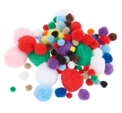 Kinder Rayher Pompons|Bastelzubehör>Pompons "Farben & Größen Mix", 100 Stück