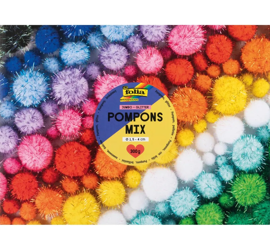 Kinder folia Pompons|Pompons Basteln>Pompons Mix Jumbo "Glitter"