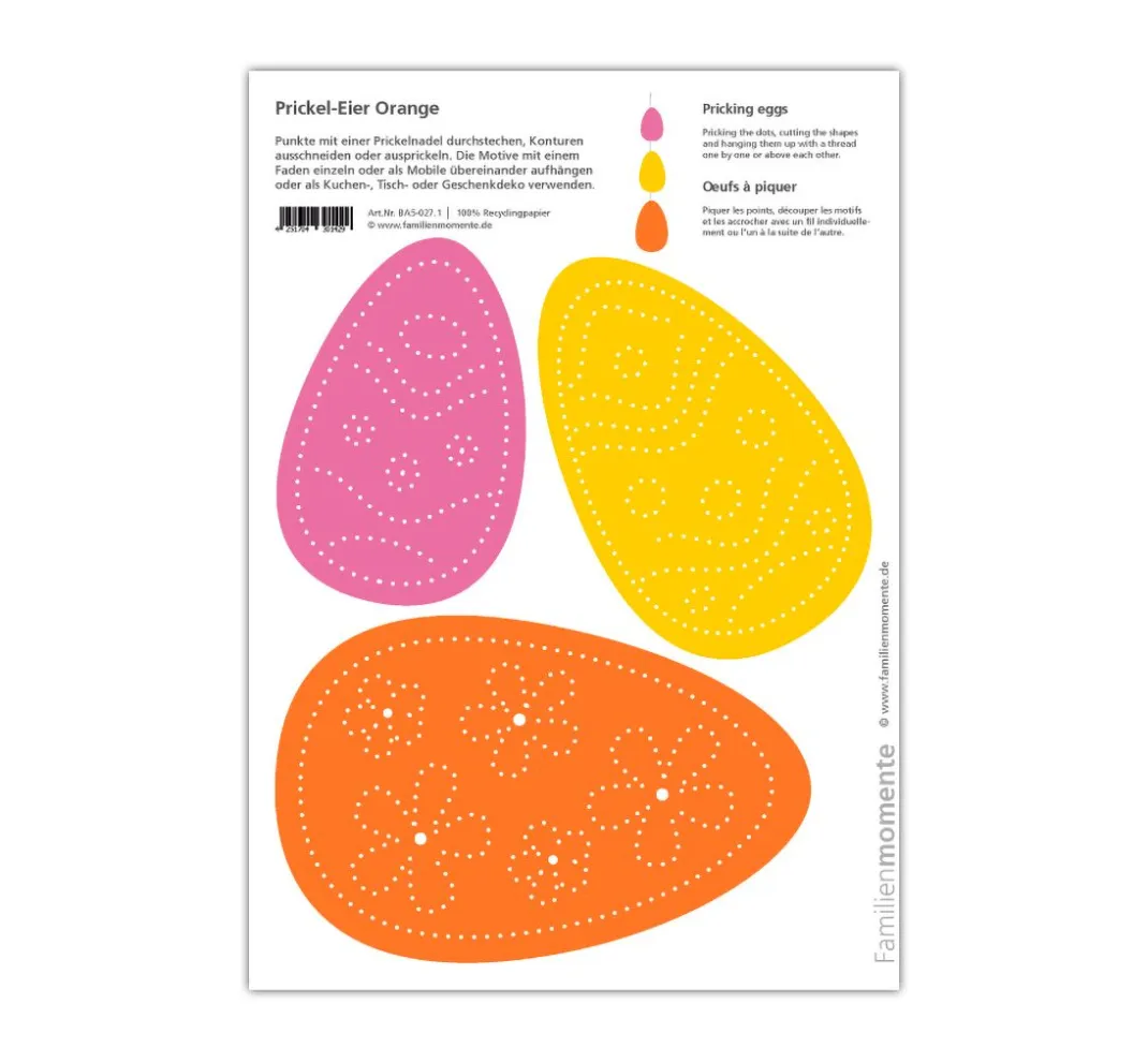 Kinder Familienmomente Papier|Papier-Bastelsets>Prickelvorlagen-Set "Osterfreunde"