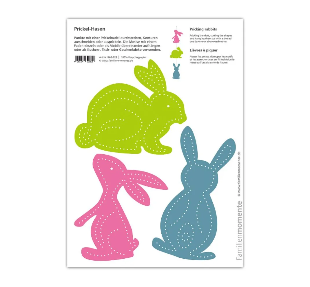 Kinder Familienmomente Papier|Papier-Bastelsets>Prickelvorlagen-Set "Osterfreunde"