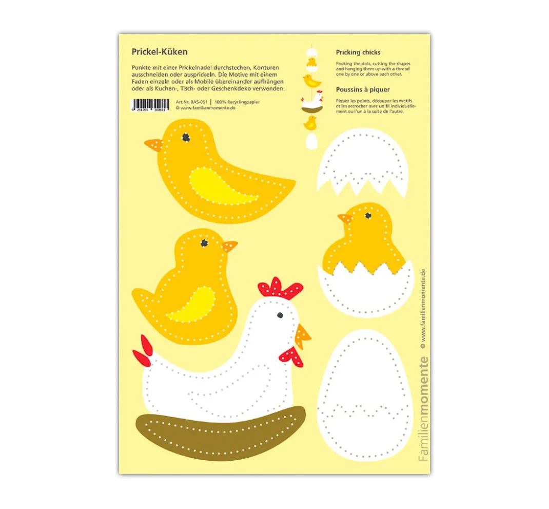 Kinder Familienmomente Papier|Papier-Bastelsets>Prickelvorlagen-Set "Osterfreunde"