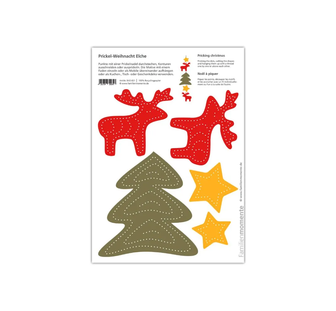 Kinder Familienmomente Papier|Papier-Bastelsets>Prickelvorlagen-Set "Schöne Winterzeit"