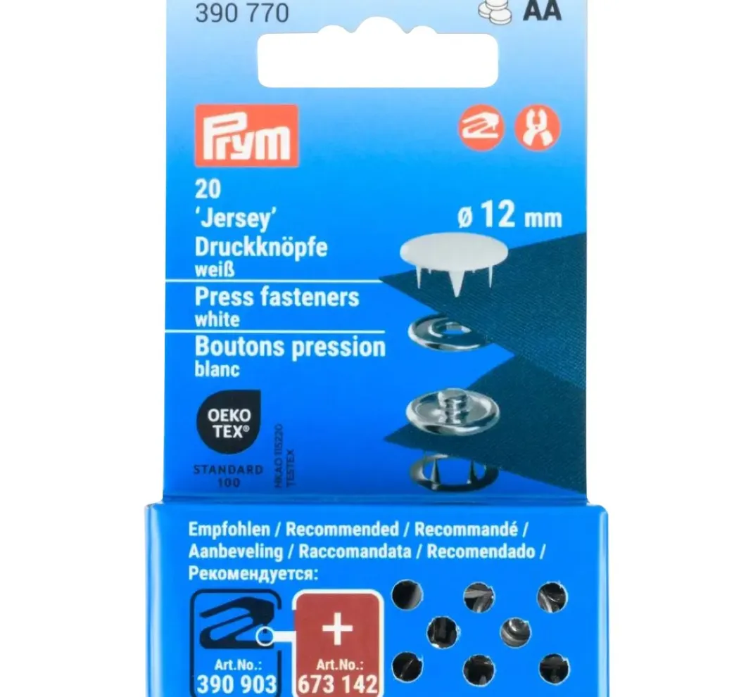 Prym Nieten & Ösen|Taschen-Design>Druckknöpfe Jersey, 12 mm, 20 Stück (de)