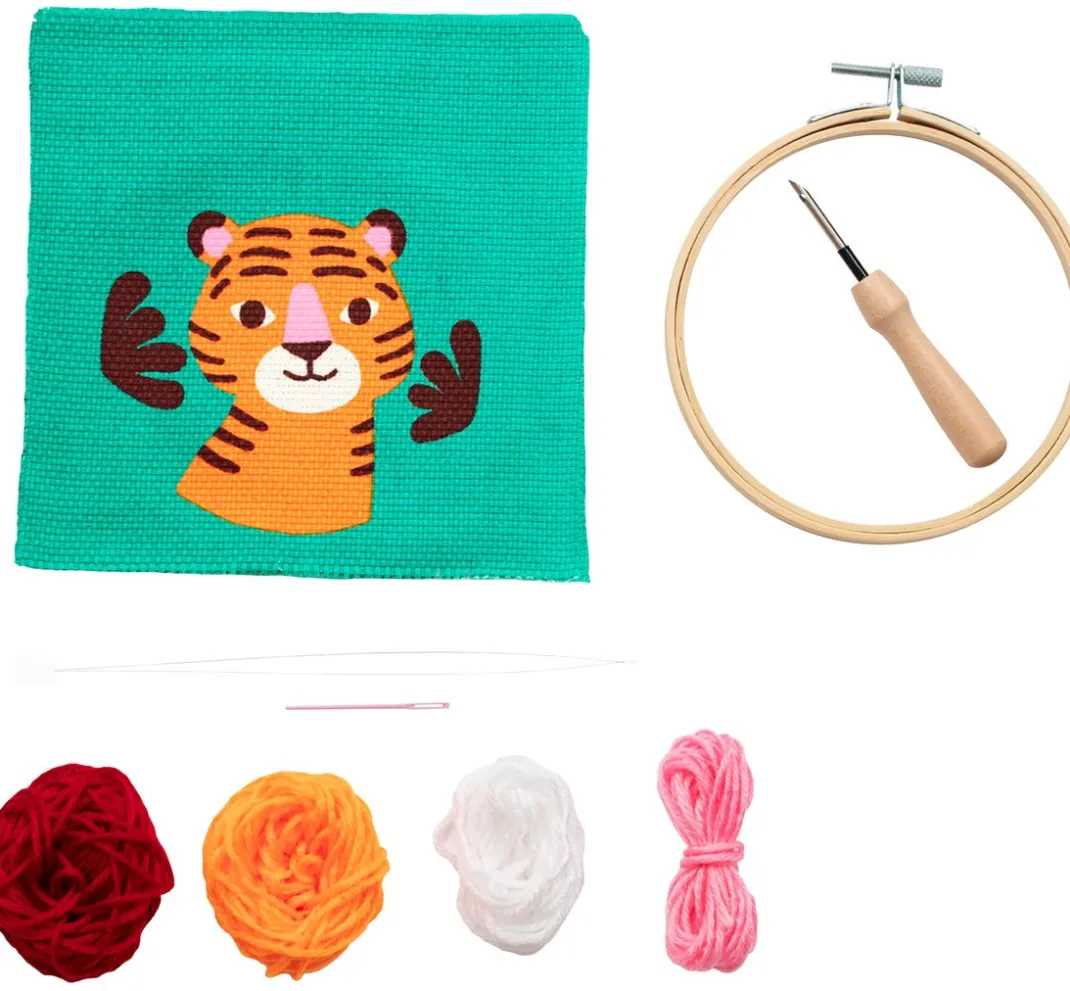 Kinder My Mandarine Handarbeit-Sets|Stickset>Punch Needle Set "Tiger"