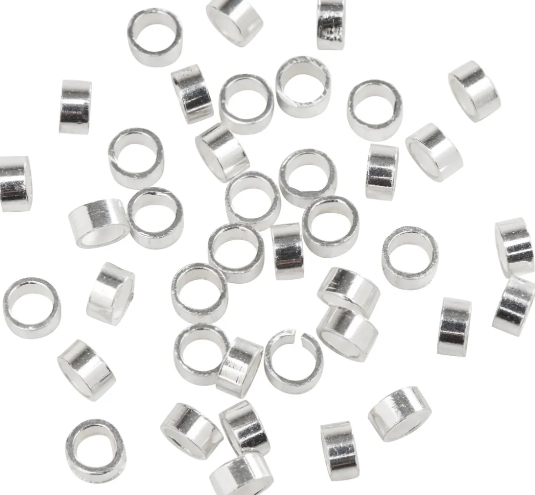 PRACHT Quetschperlen>Quetschperlen, 925er Sterling-Silber, 40 Stk.
