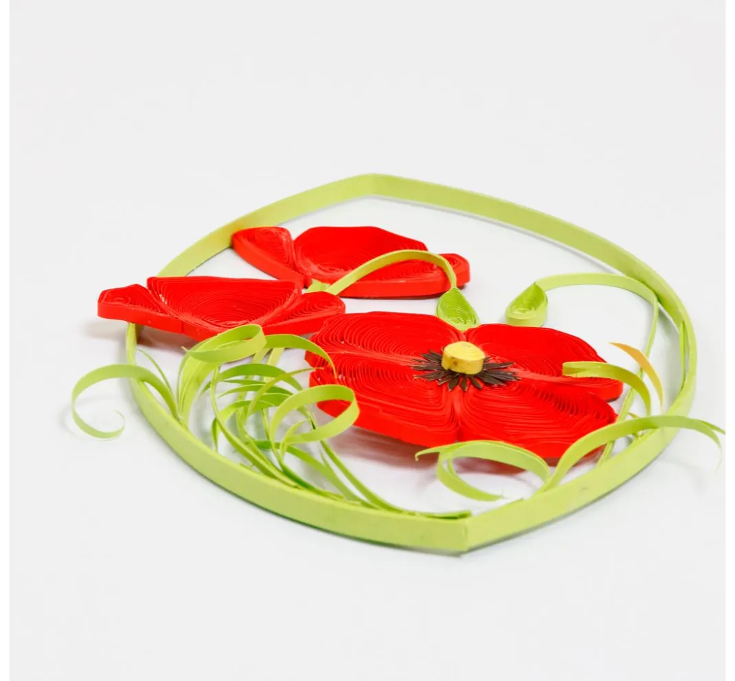 papier+ideen Quilling|Papierstreifen>Quilling-Set "Mohnblumen"