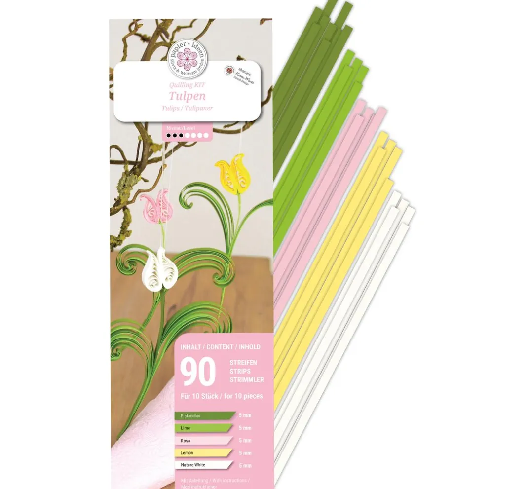 papier+ideen Quilling|Papierstreifen>Quilling-Set "Tulpen"