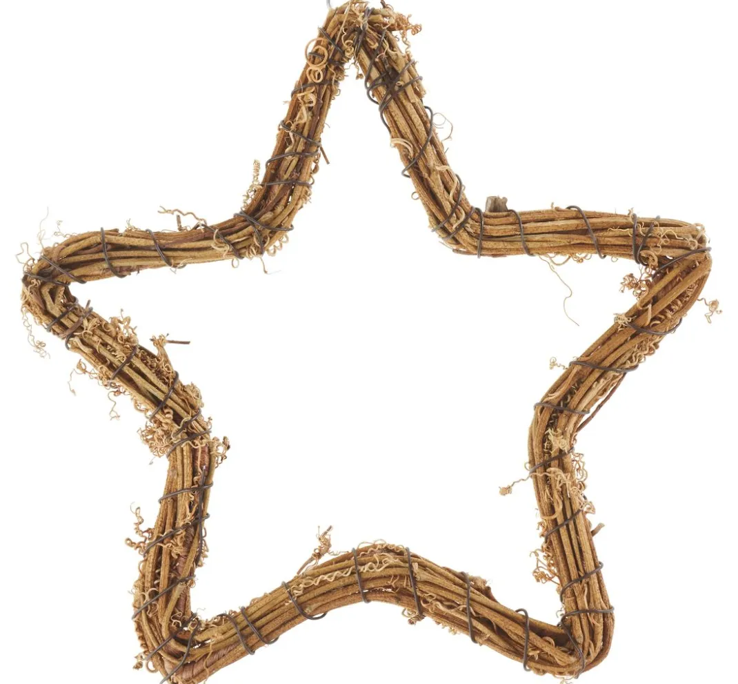 ohne Marke Diverse Materialien>Rattan Stern zum Hängen, natur