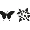 GLOREX Seifen-Design|Gießformen>Reliefeinlagen-Set "Schmetterling, Blume"