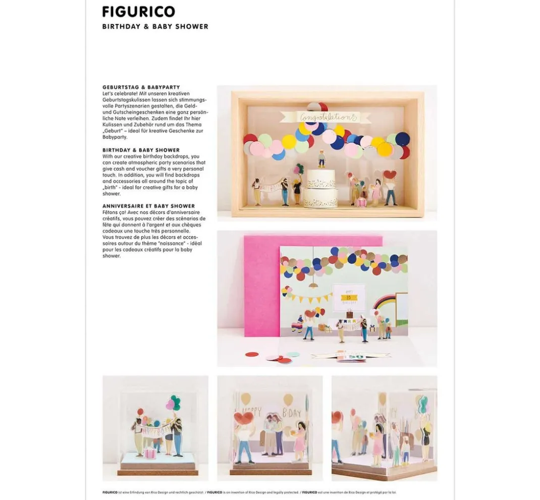 Rico Design 3D-Motivbögen|Miniaturen>Papierkulissen Block "FIGURICO"