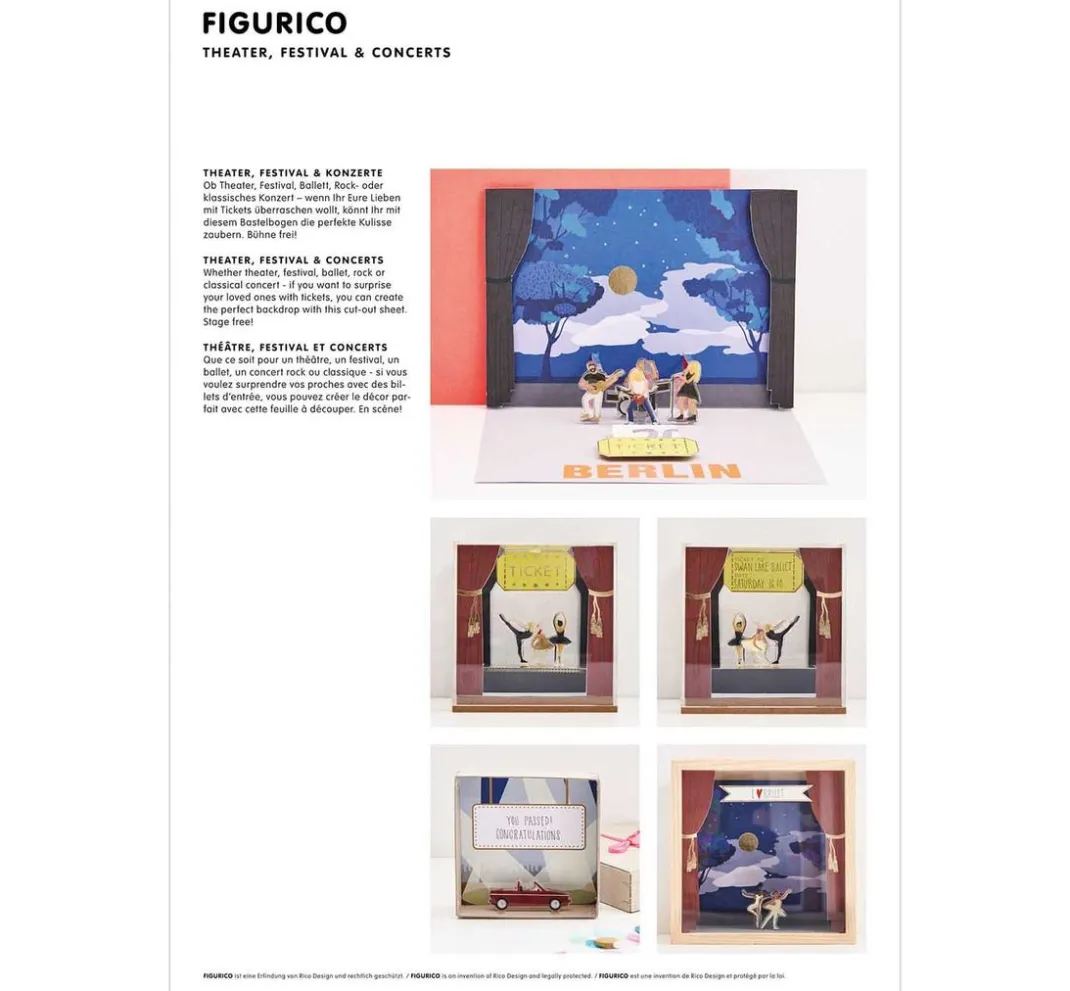 Rico Design 3D-Motivbögen|Miniaturen>Papierkulissen Block "FIGURICO"