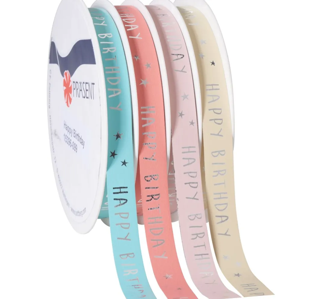 PRÄSENT Sets|Geschenk- & Ringelband>Ringelband "Happy Birthday"