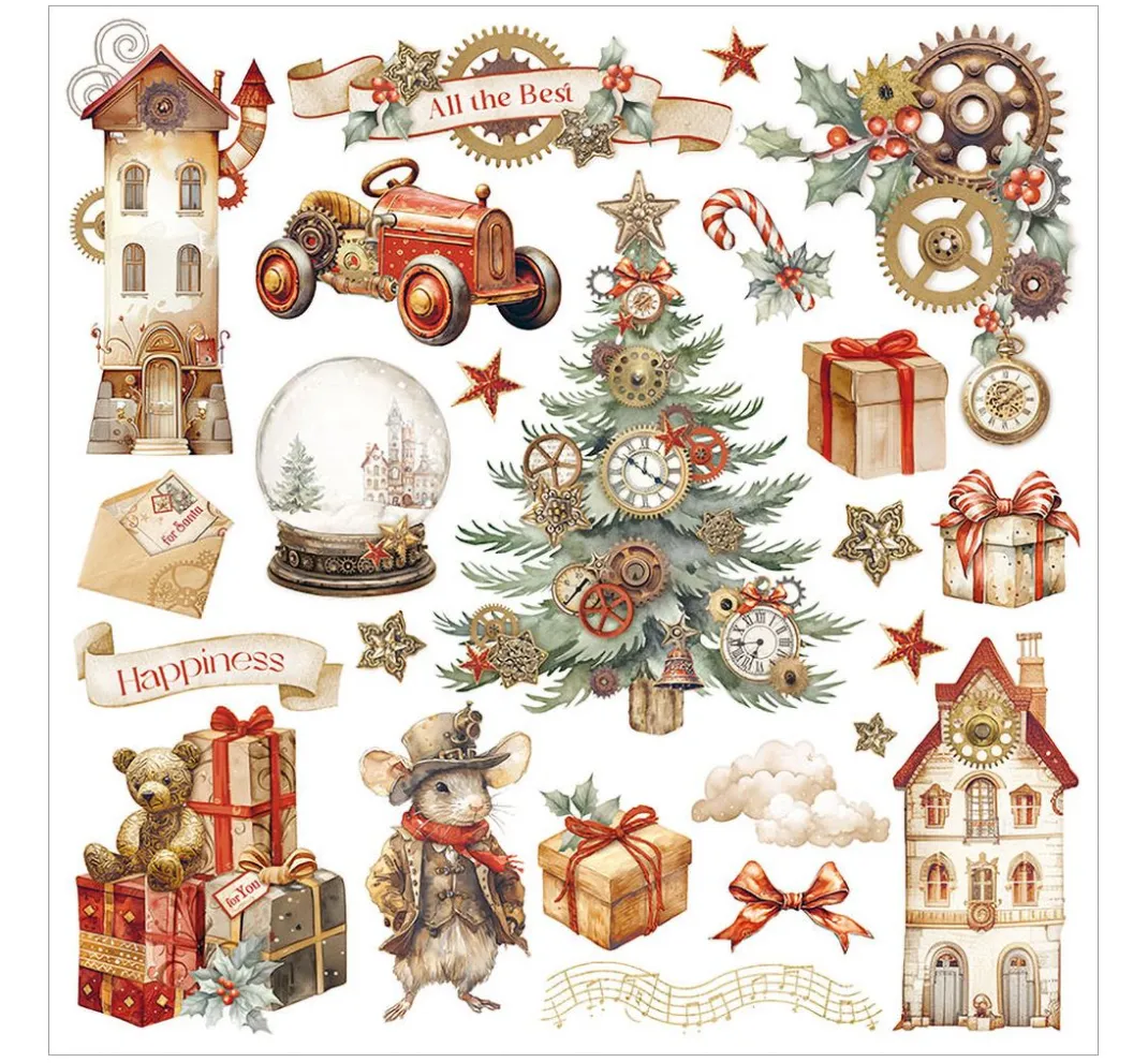Stamperia Sticker & Klebebänder|Scrapbooking>Rub On Sortiment "Gear up for Christmas"