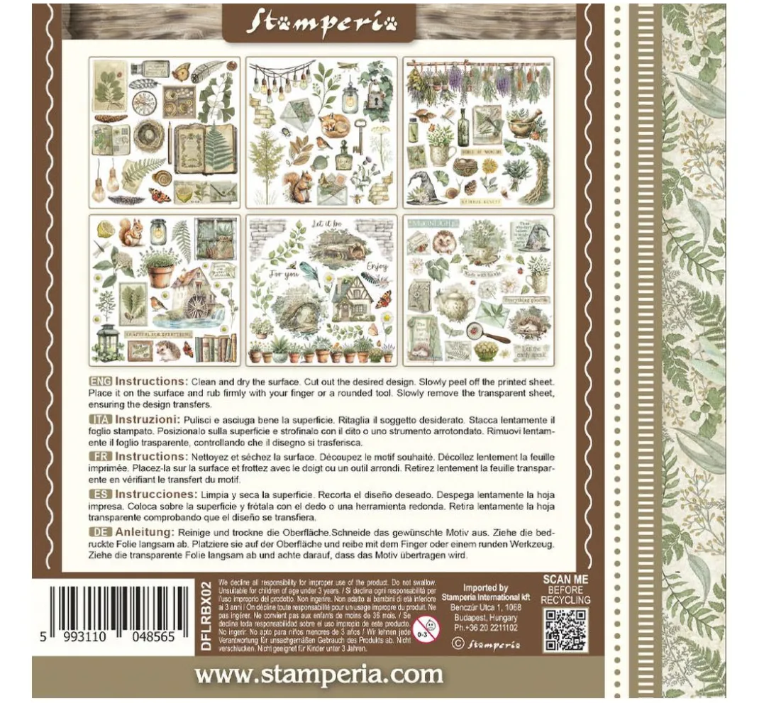 Stamperia Scrapbooking|Kartengestaltung>Rub On Sortiment "Herbarium Silvae"
