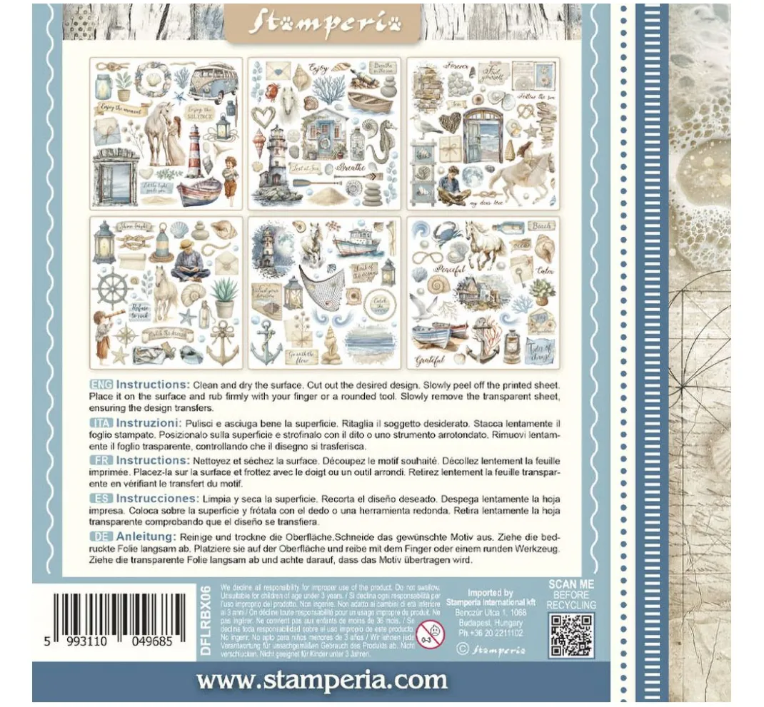 Stamperia Scrapbooking|Kartengestaltung>Rub On Sortiment "Silent Sea"