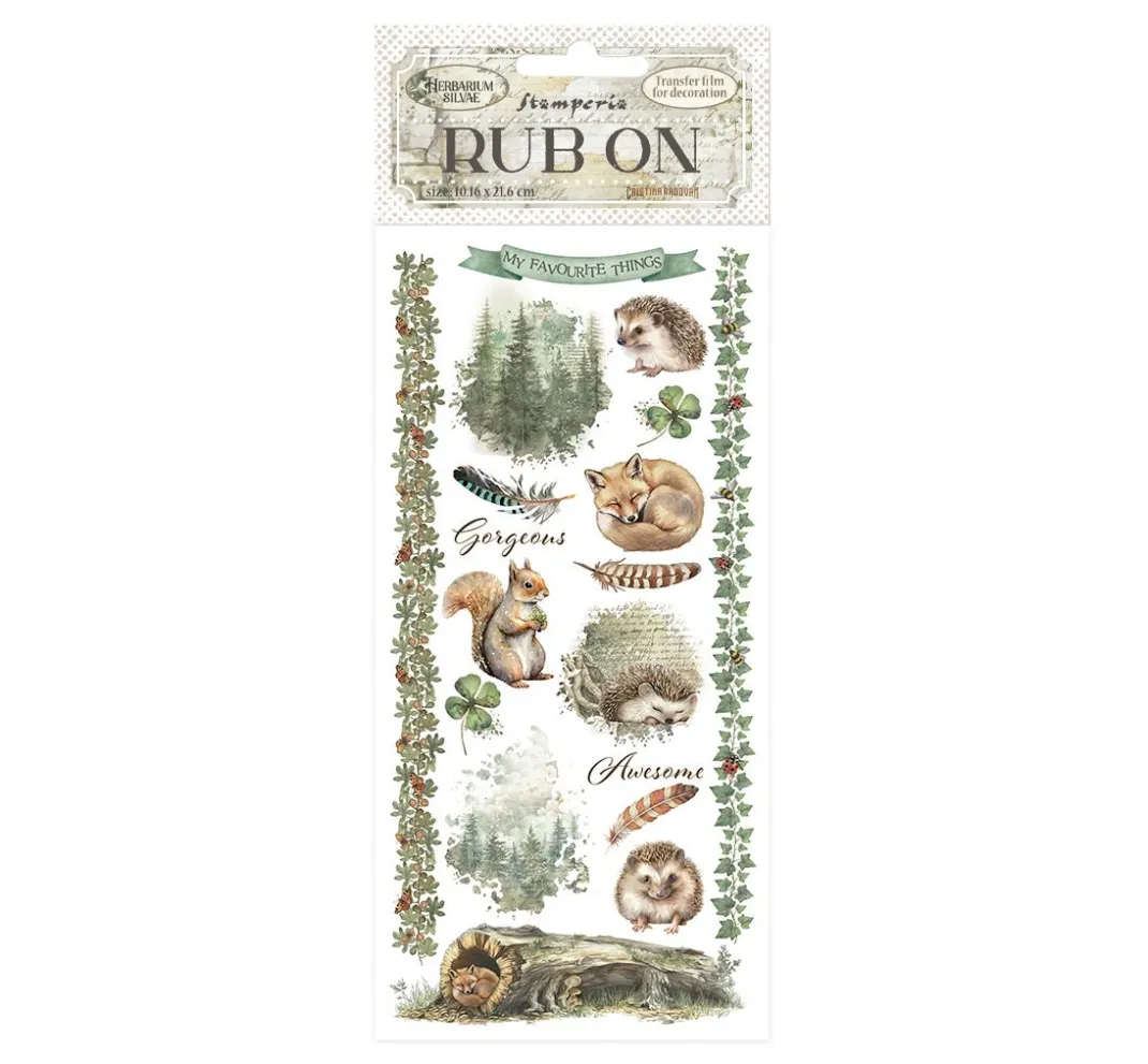 Stamperia Scrapbooking|Kartengestaltung>Rub On Transferfolie "Herbarium Silvae"