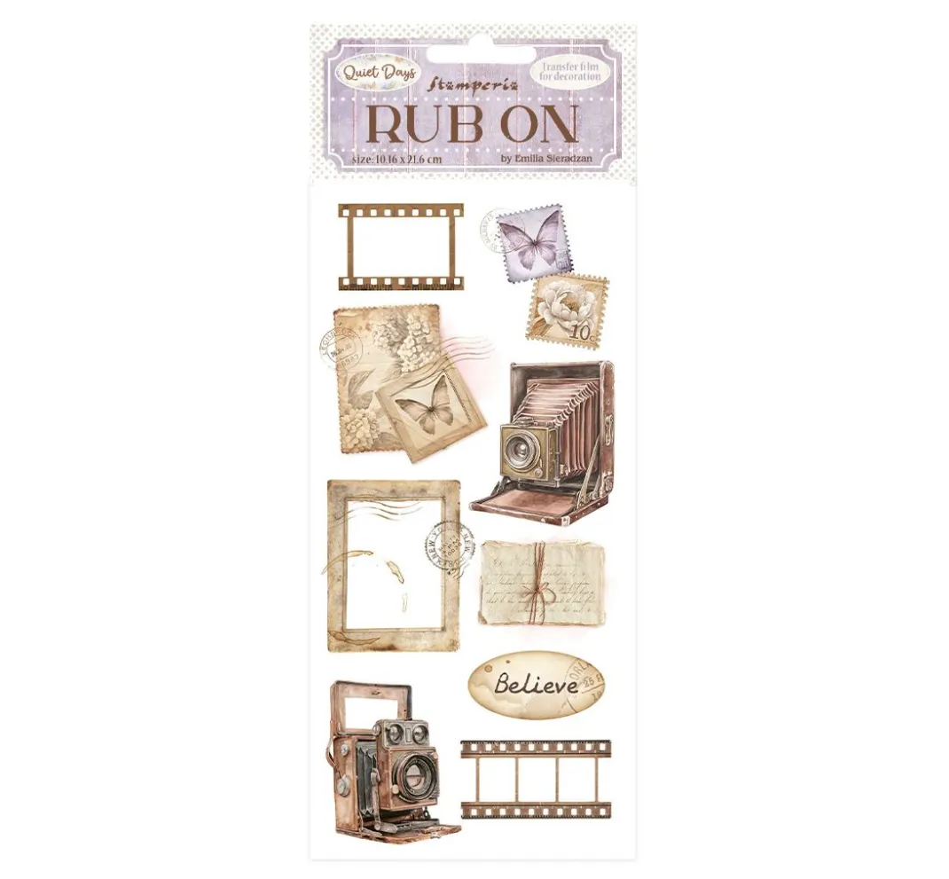 Stamperia Scrapbooking|Kartengestaltung>Rub On Transferfolie "Quiet Days"