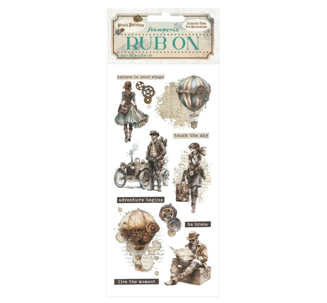 Stamperia Scrapbooking|Kartengestaltung>Rub On Transferfolie "Voyages Fantastiques"
