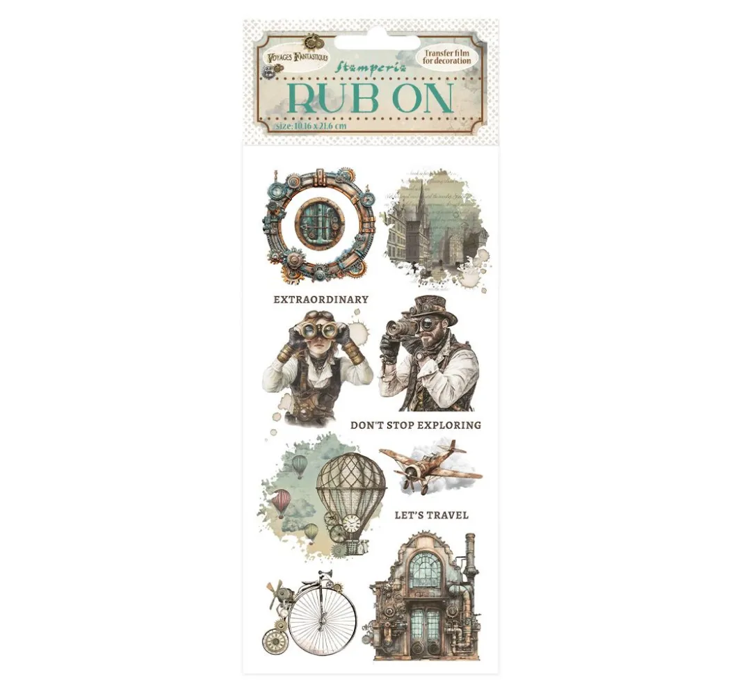 Stamperia Scrapbooking|Kartengestaltung>Rub On Transferfolie "Voyages Fantastiques"