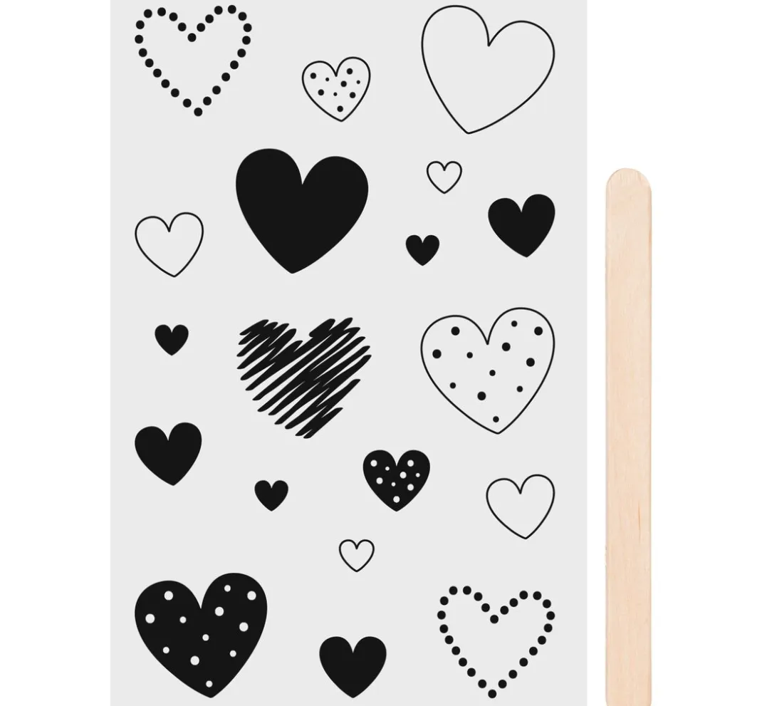 Heyda Scrapbooking|Kartengestaltung>Rubbel-Sticker "Herzen"