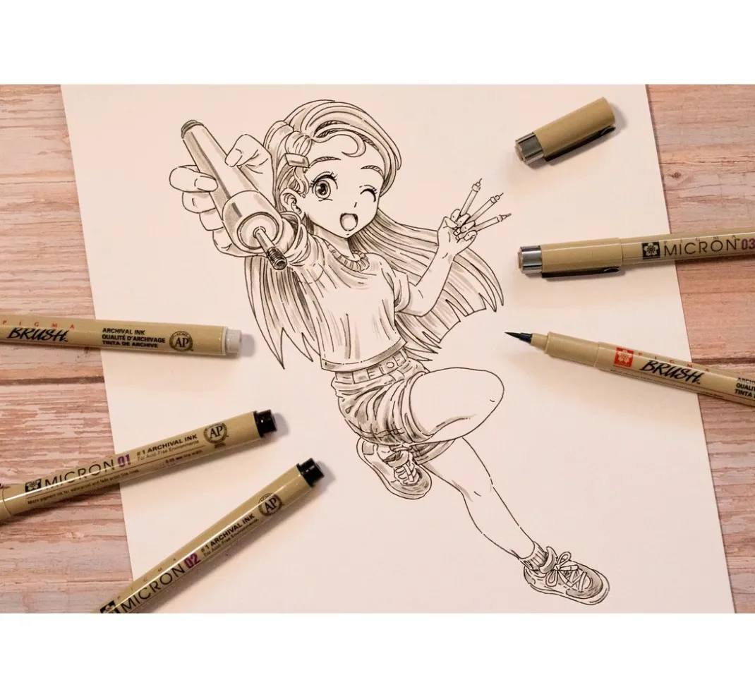 Sakura Mangas Zeichnen|Bullet Journal>Pigma Micron "Manga Sammlung", 4er-Set, Sepia