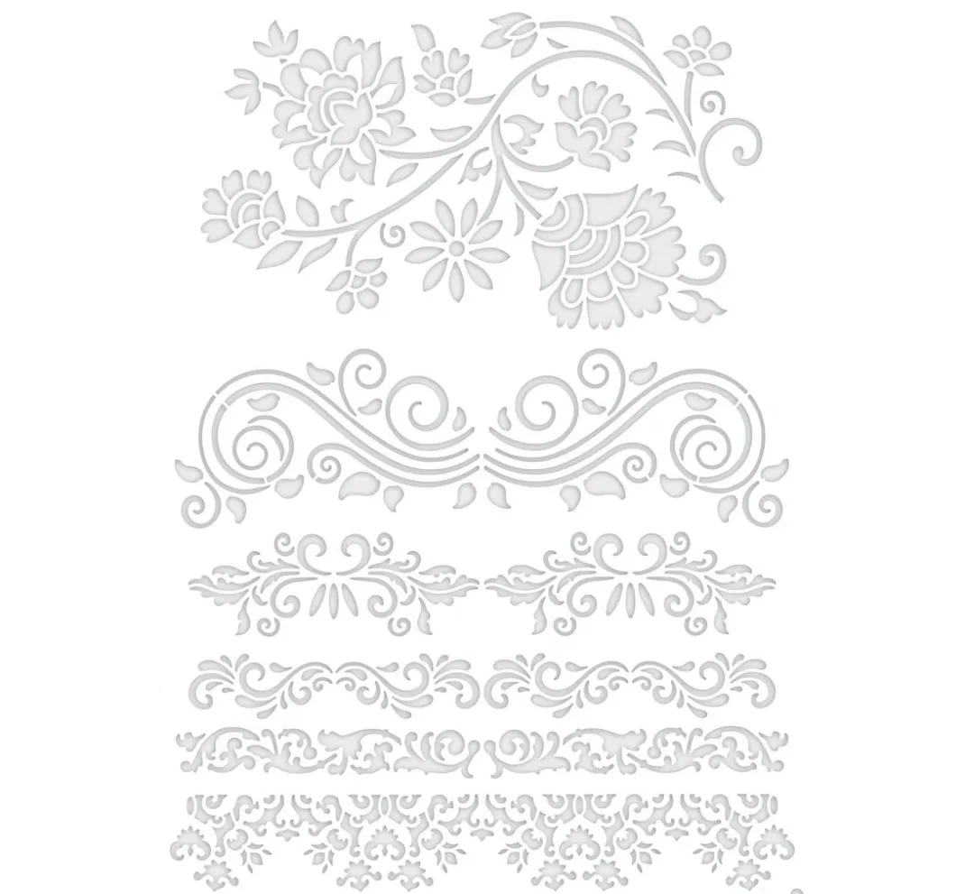 Pronty Crafts Schablonieren|Malschablonen>Schablone "Barocke Bordüren", A4
