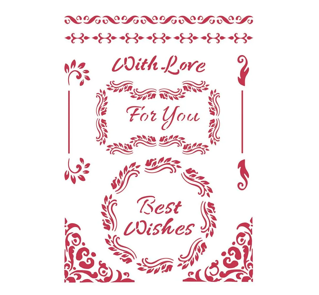 Stamperia Malschablonen|Schablonen>Schablone "Best Wishes"