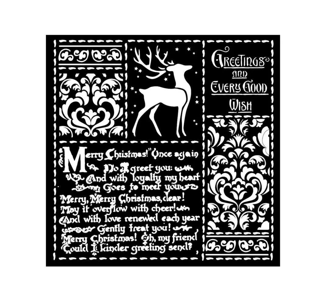 Stamperia Malschablonen|Schablonen>Schablone "Christmas Letters"