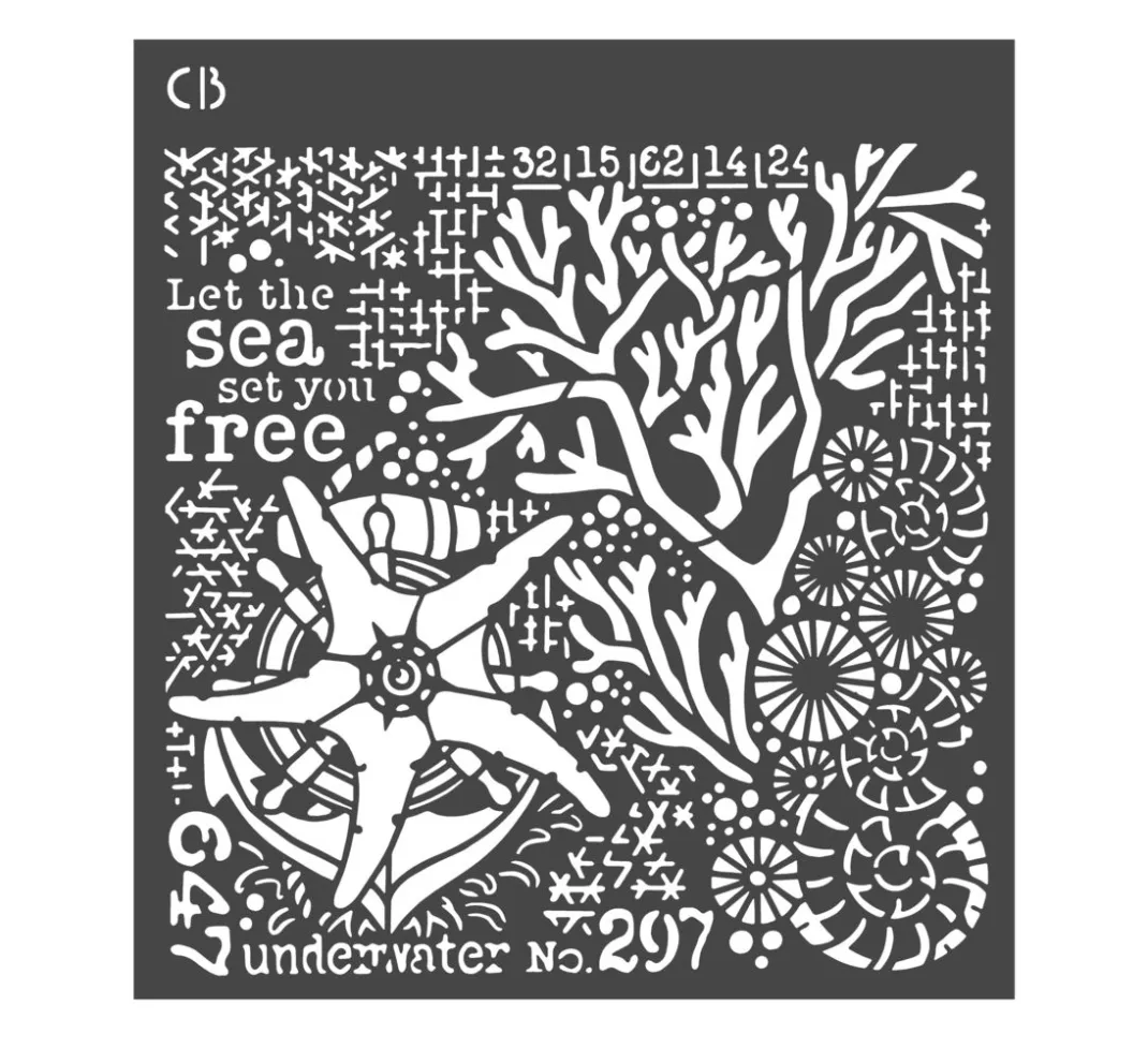 Ciao Bella Schablonieren|Malschablonen>Schablone "Coral Reef - Underwater"