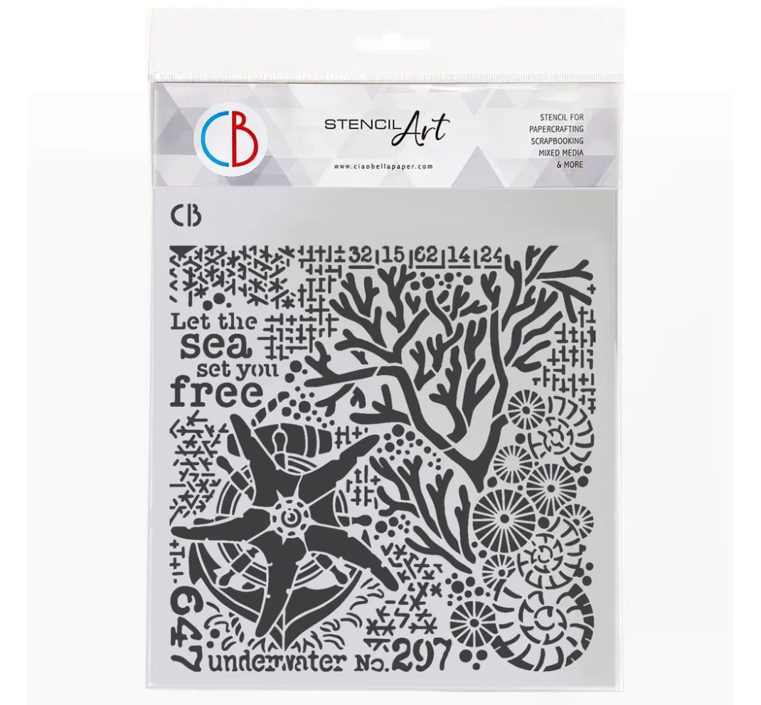 Ciao Bella Schablonieren|Malschablonen>Schablone "Coral Reef - Underwater"