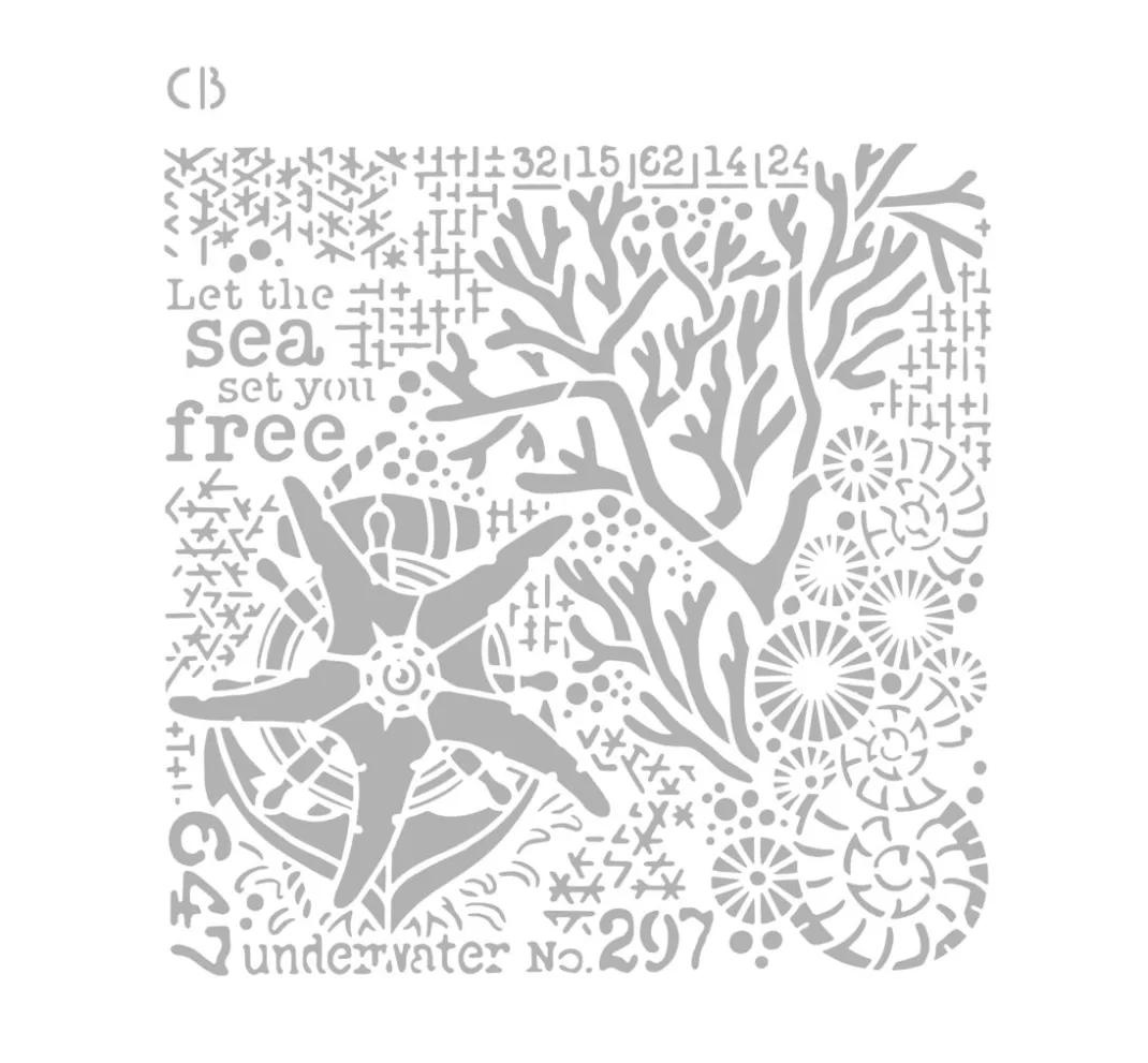 Ciao Bella Schablonieren|Malschablonen>Schablone "Coral Reef - Underwater"