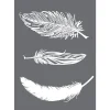 Rayher Malschablonen|Textil-Design>Schablone "Feder Trio" mit Rakel