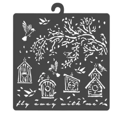 Stamperia Malschablonen|Schablonen>Schablone "Garden -Nistkasten"